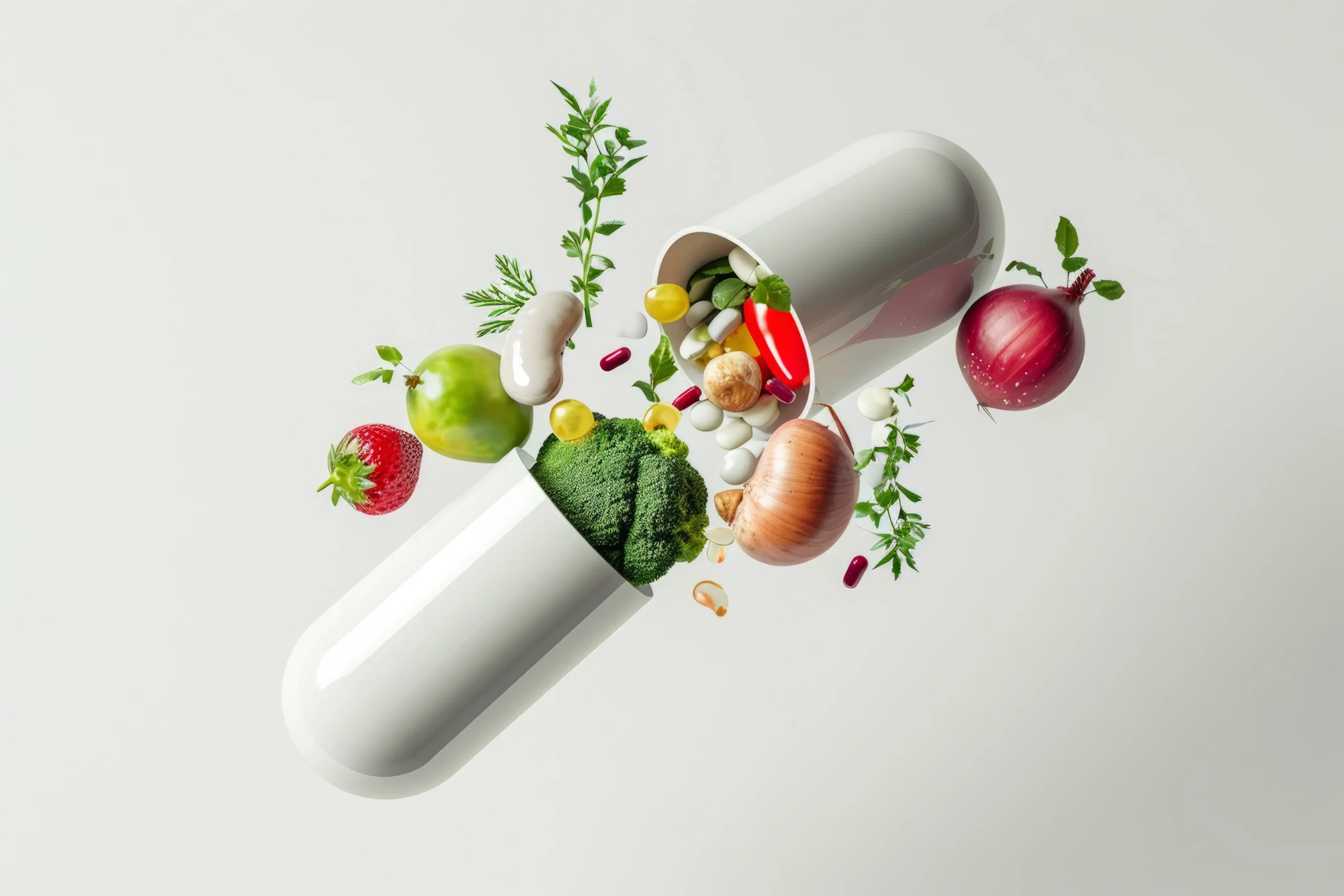 view-healthy-food-incased-pill-shaped-container